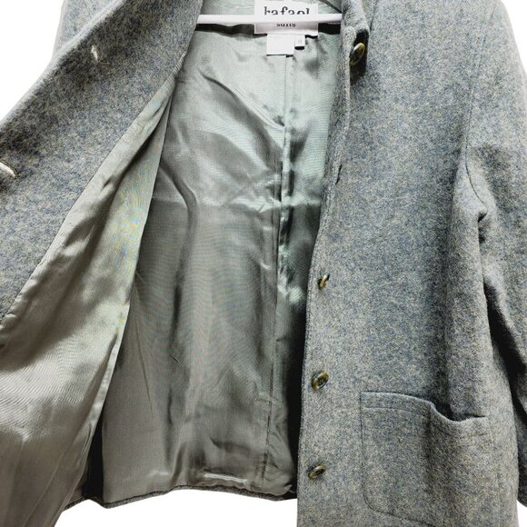 Rafael Wool/Lambswool blend Coat Blazer Jacket Women's Size 14 Green Button-Up - Picture 9 of 10